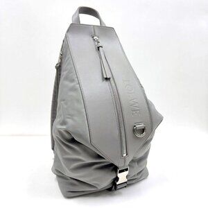 Loewe Convertible Backpack Small Nylon Calf Gray Loewe Puffer nylon and leather backpack - Kaki | B777W36X02  main image 2